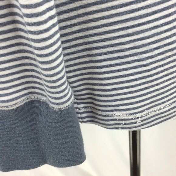 Aventura Hoodie Top Womens Medium Slate Blue Striped Jersey Knit Henley Bamboo - Picture 8 of 10